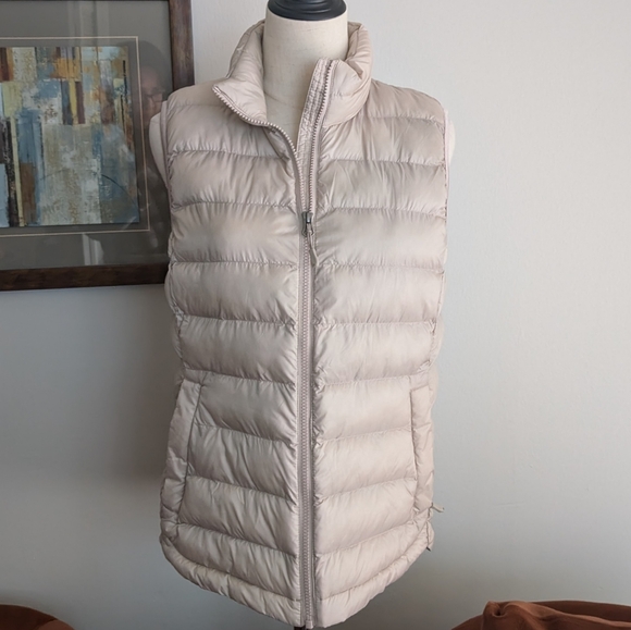 32 Degrees Heat® Lightweight Beige Puffer Vest Size Small - Picture 1 of 9